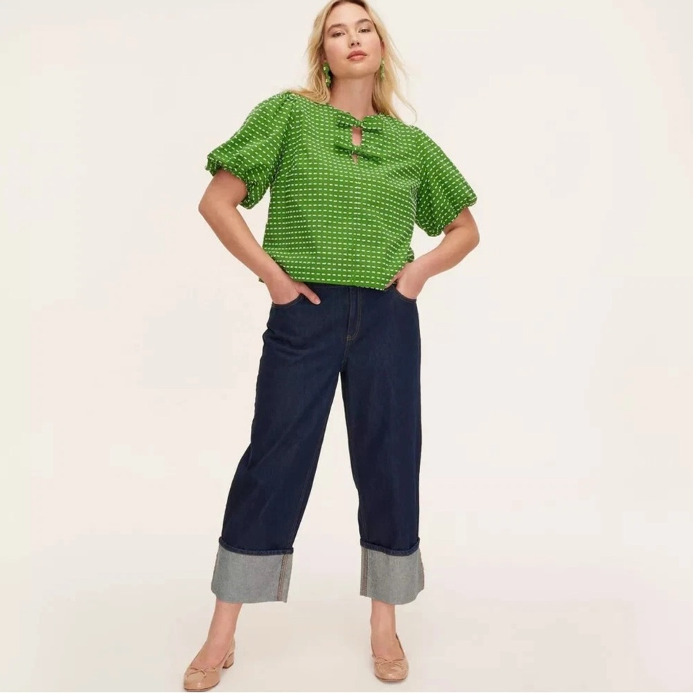 Women’s High Rise Straight Leg Wide Cuff Jeans Size 10 Kate Spade Size 4 NWT
